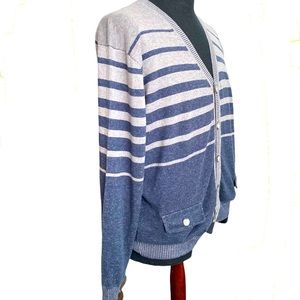 Stripe V-neck button down Cardigan